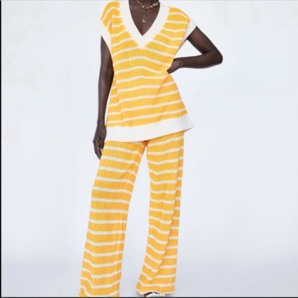 ZARA Wide Leg Knit Pants & Top